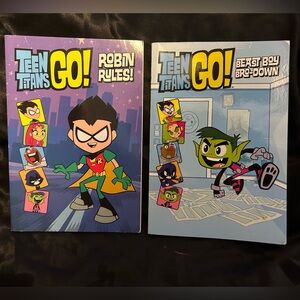 Teen Titans Go!  Lot of 2 Books Beast Boy Robin Summer Reading